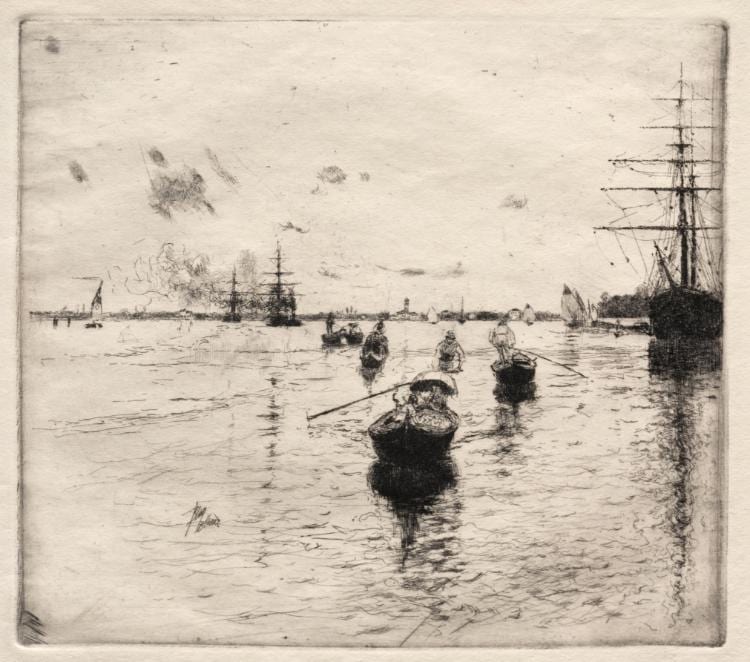 Lagoon with Steamers and Gondolas — artwork