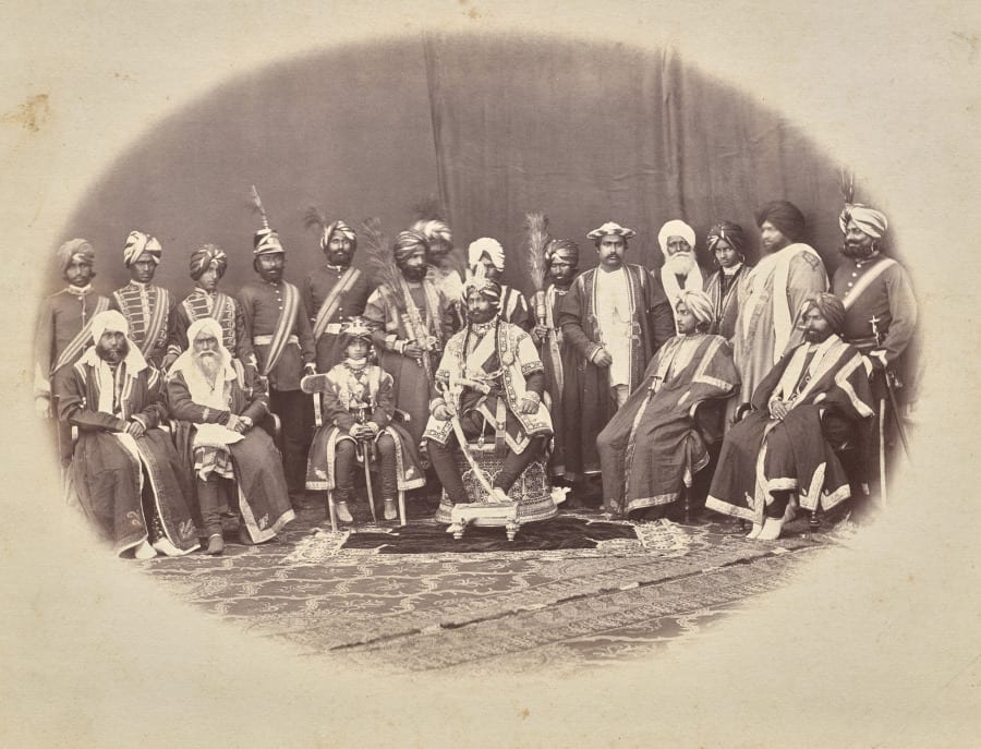 Maharaja Ranbir Singh of Jammu and Kashmir with Sons and — artwork